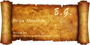 Brix Gusztáv névjegykártya